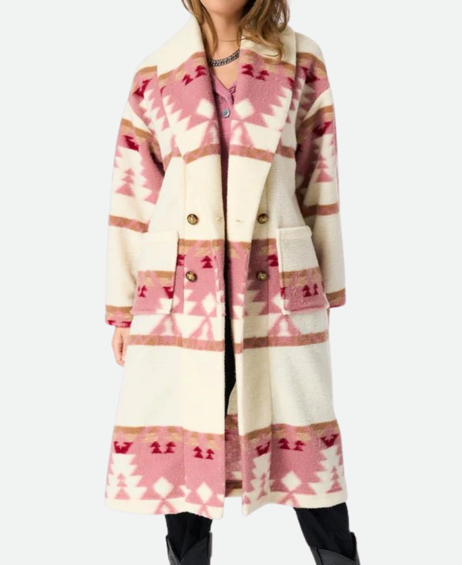 Beth Dutton Pink Coat Front
