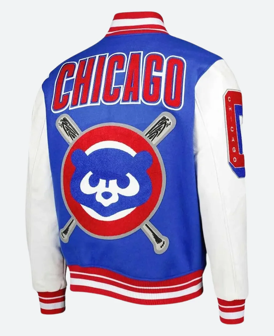Chicago Cubs Mash Up Letterman Varsity Jacket - Image 2