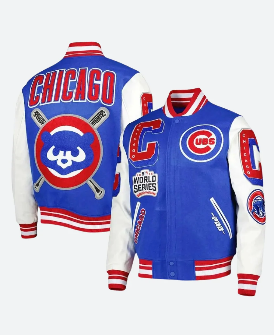 Chicago Cubs Mash Up Letterman Varsity Jacket - Image 3