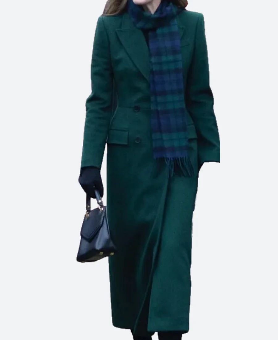 Christmas Service Kate Middleton Trench Coat