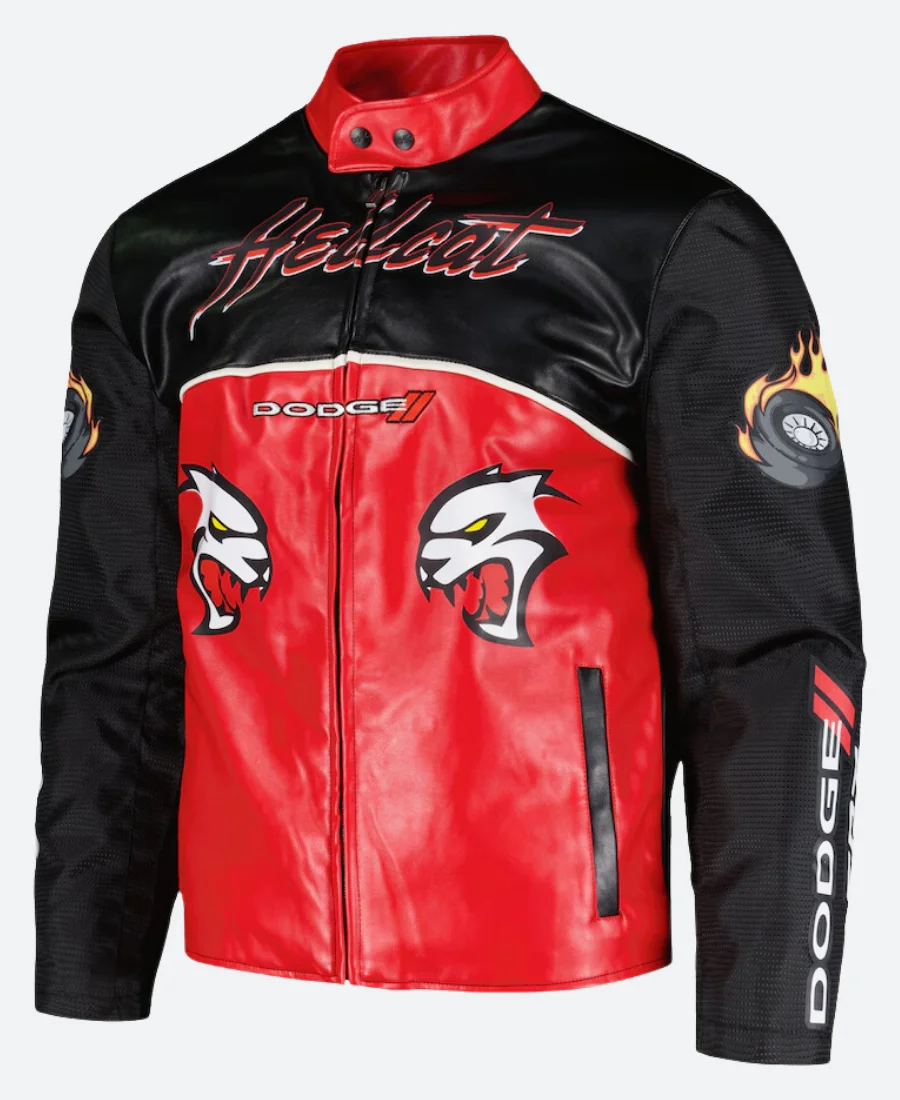Dodge 2 Hellcat Leather Racing Jacket