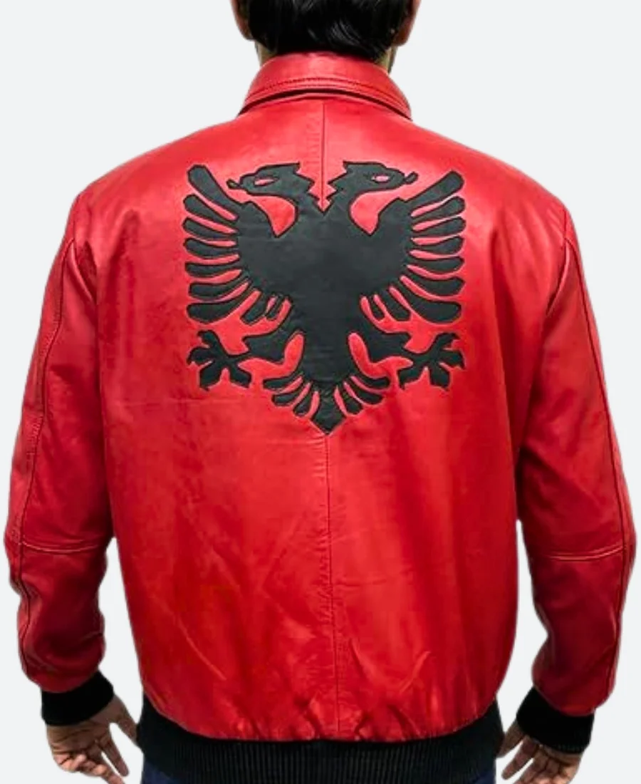 Drake Albanian Flag Leather Jacket - Image 5