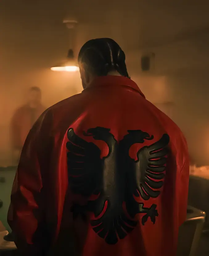 Drake Albanian Flag Leather Jacket - Image 7