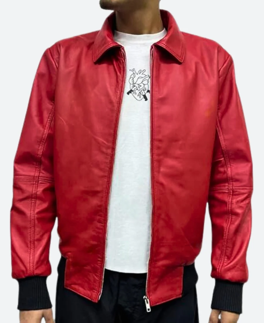 Drake Albanian Flag Leather Jacket - Image 4