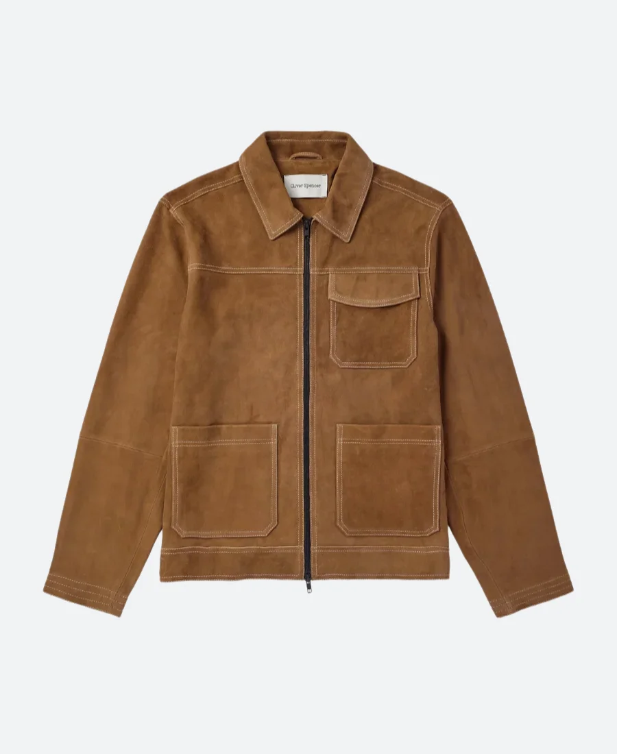 Etalk 2025 Tom Burke Suede Leather Jacket