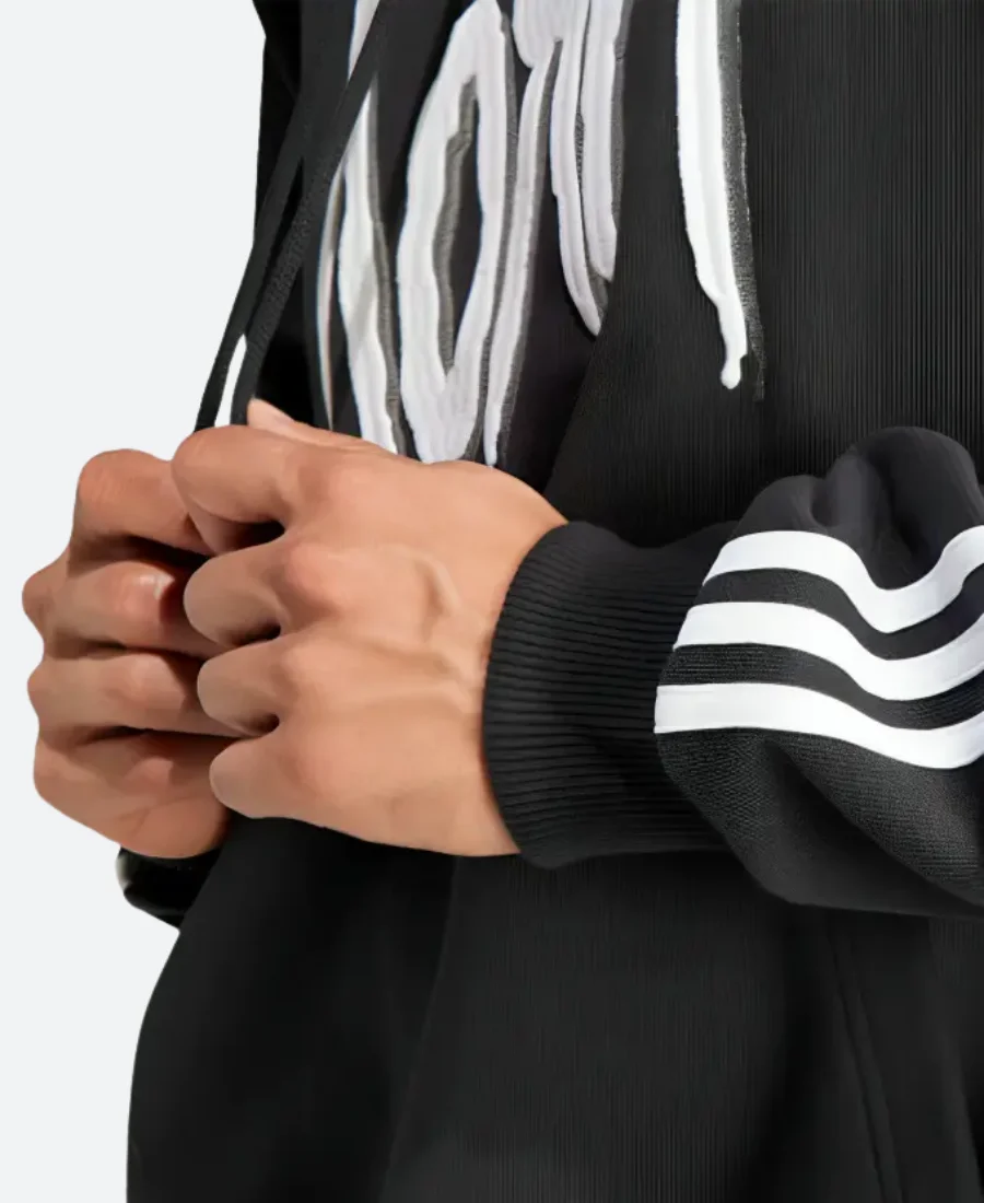 Korn Black & White Stripped Hoodie - Image 3