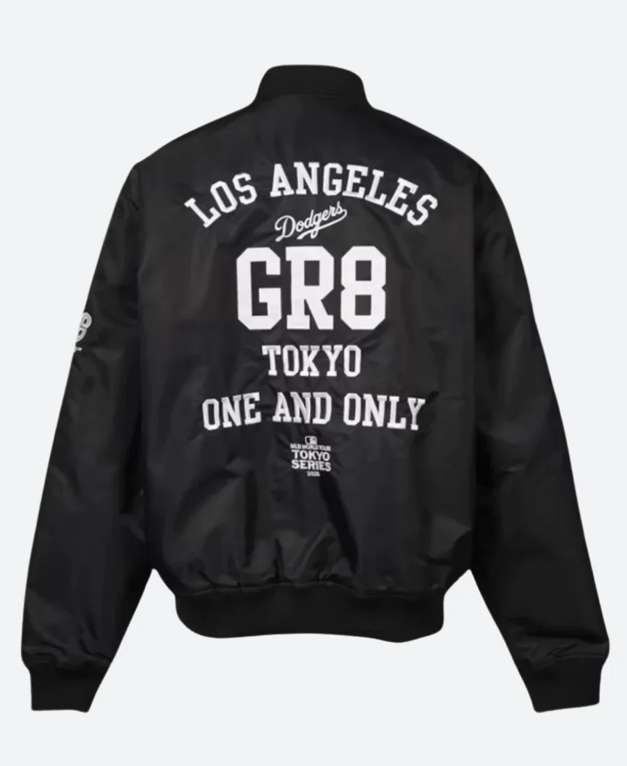 Los Angeles Dodgers X GR8 Black Varsity Jacket - Image 2