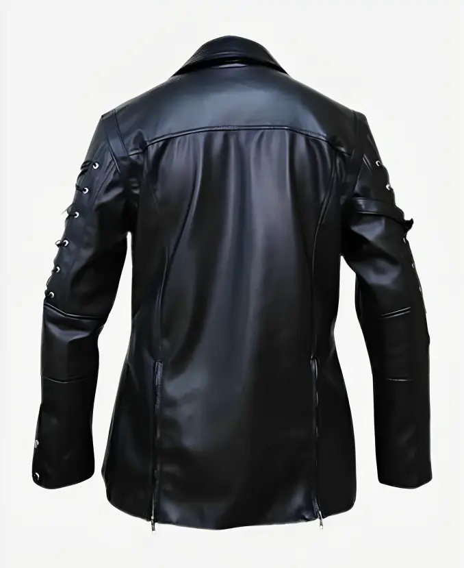 Steampunk Gothic Matrix Leather Trench Coat - Image 6