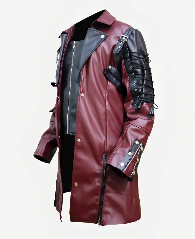 Steampunk Gothic Matrix Leather Trench Coat - Image 5