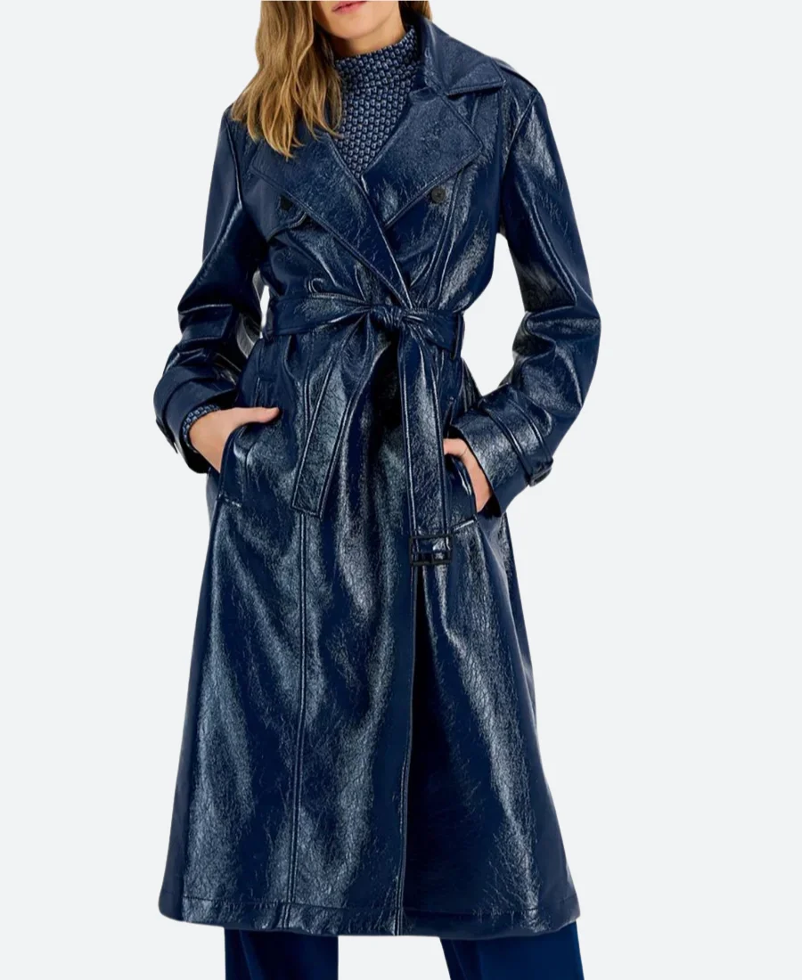 Christmas In Notting Hill 2023 Georgia Bright Leather Trench Coat