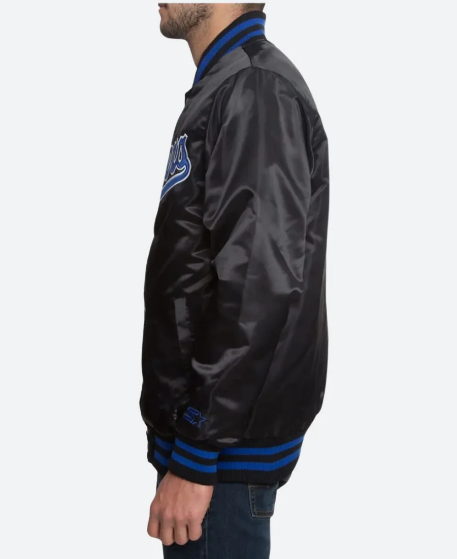 Los Angeles Dodgers Black And Blue Satin Jacket - Image 3