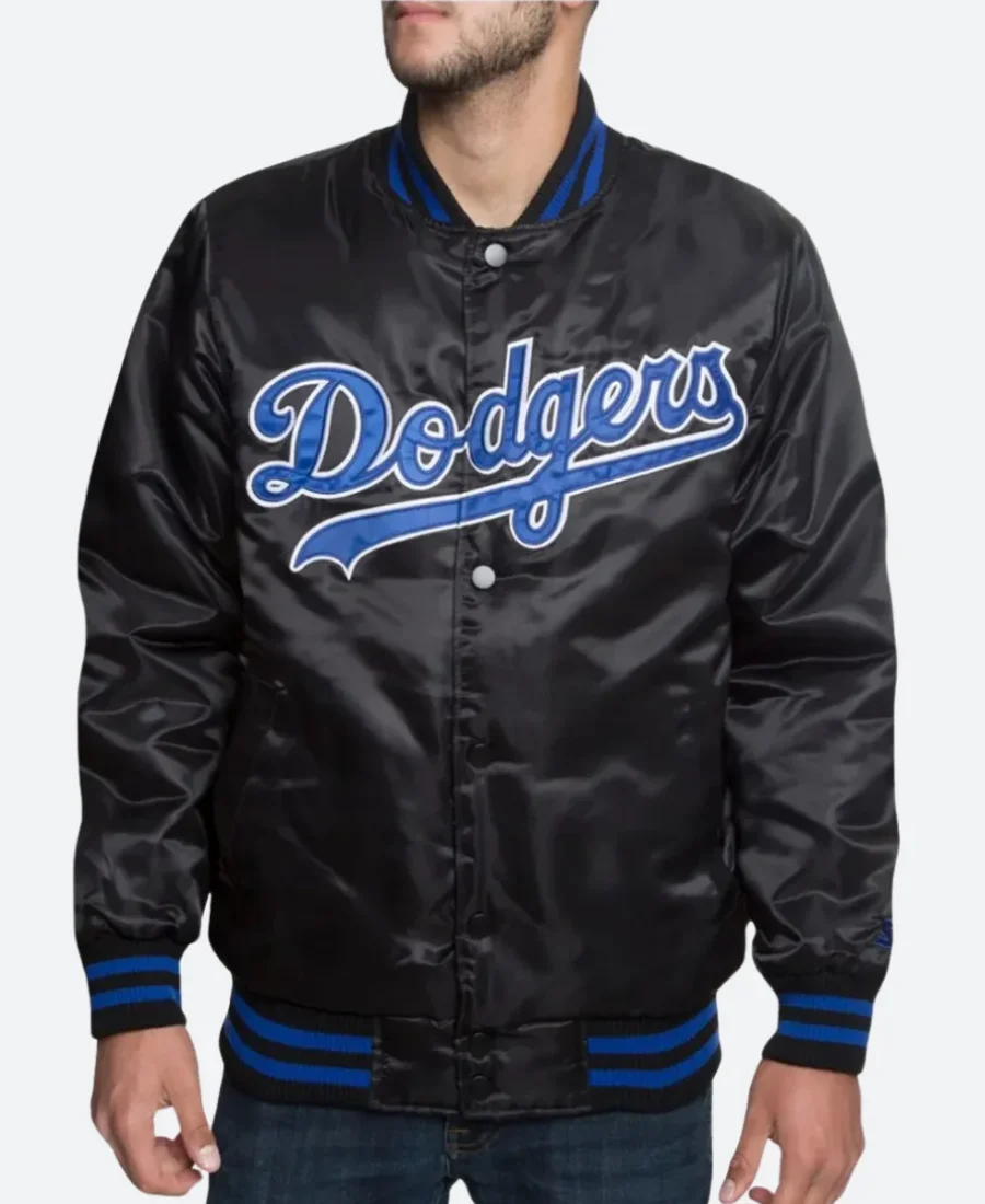 Los Angeles Dodgers Black And Blue Satin Jacket