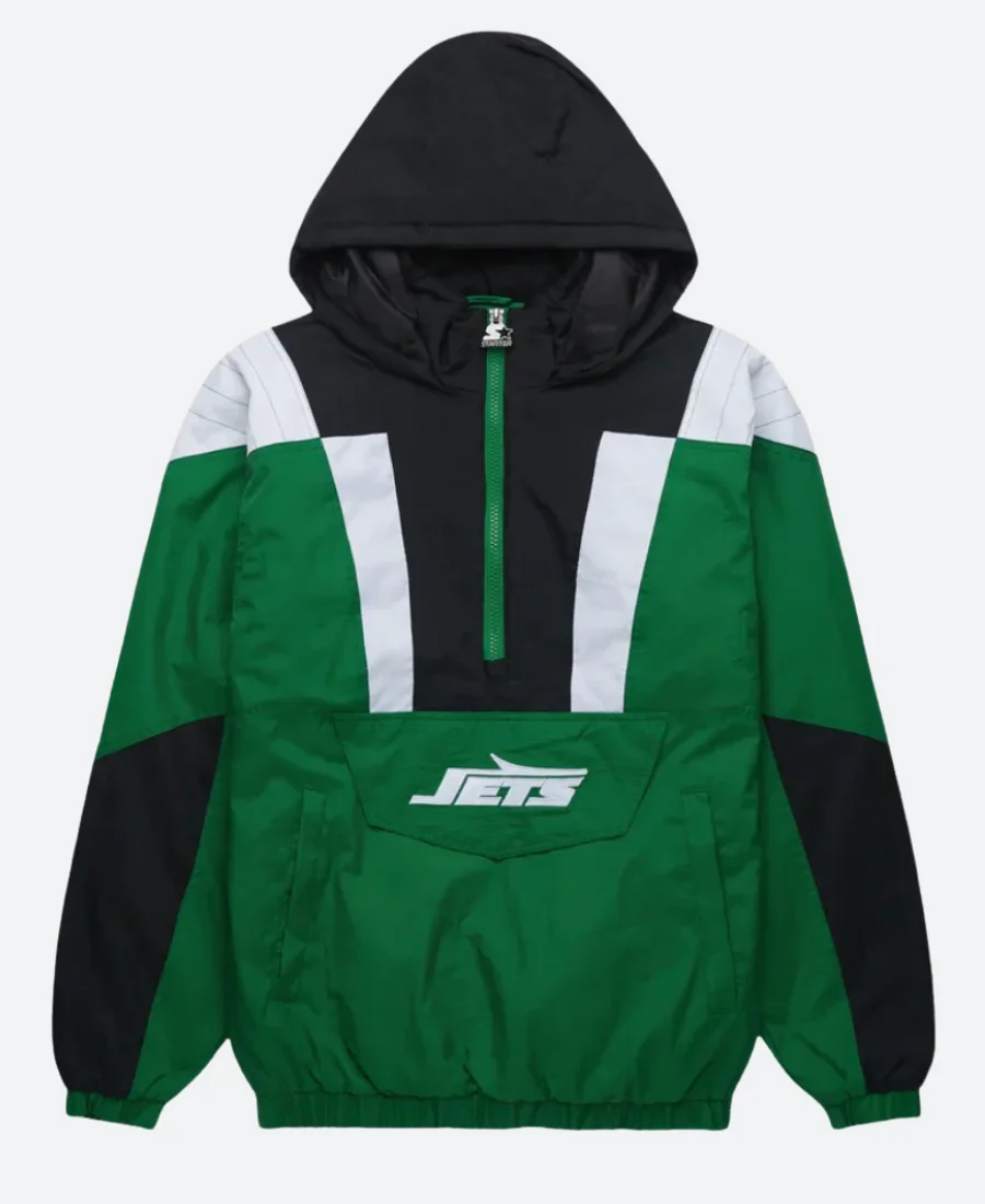 New York Jets Quarter Zipper Hooded Jacket
