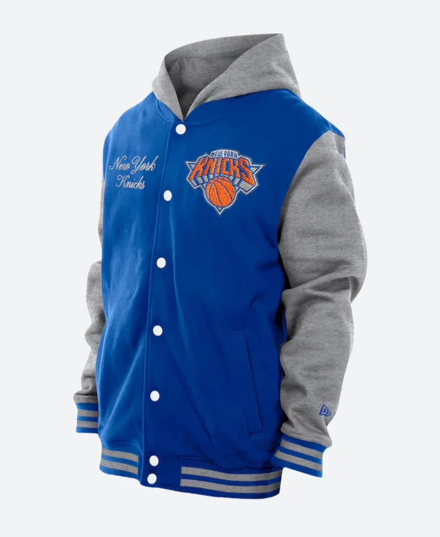New York Knicks New Era Hooded Varsity Jacket